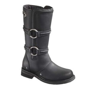 Harley-Davidson® Women's Chantay Black Leather 11.0-Inch Motorcycle Boots | 7.5